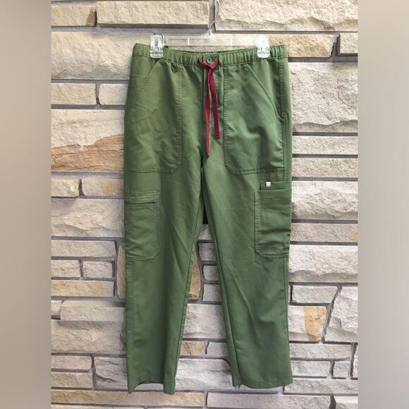 FIGS LIMITED EDITION Cairo Cargo Scrub Pant-DARK OLIVE Small - Picture 10 of 11